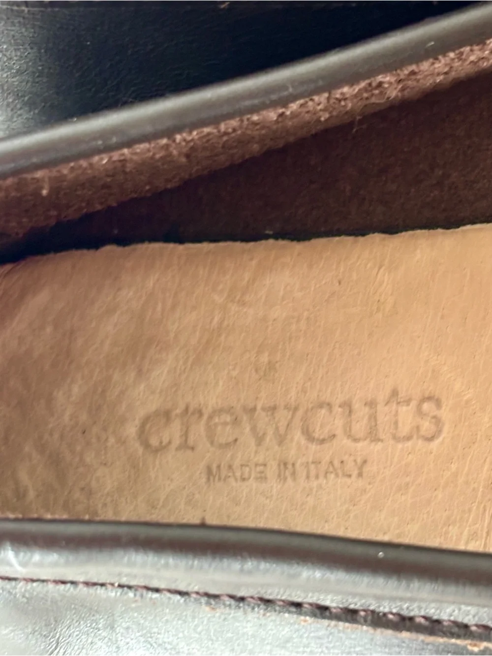 Crewcuts leather slip